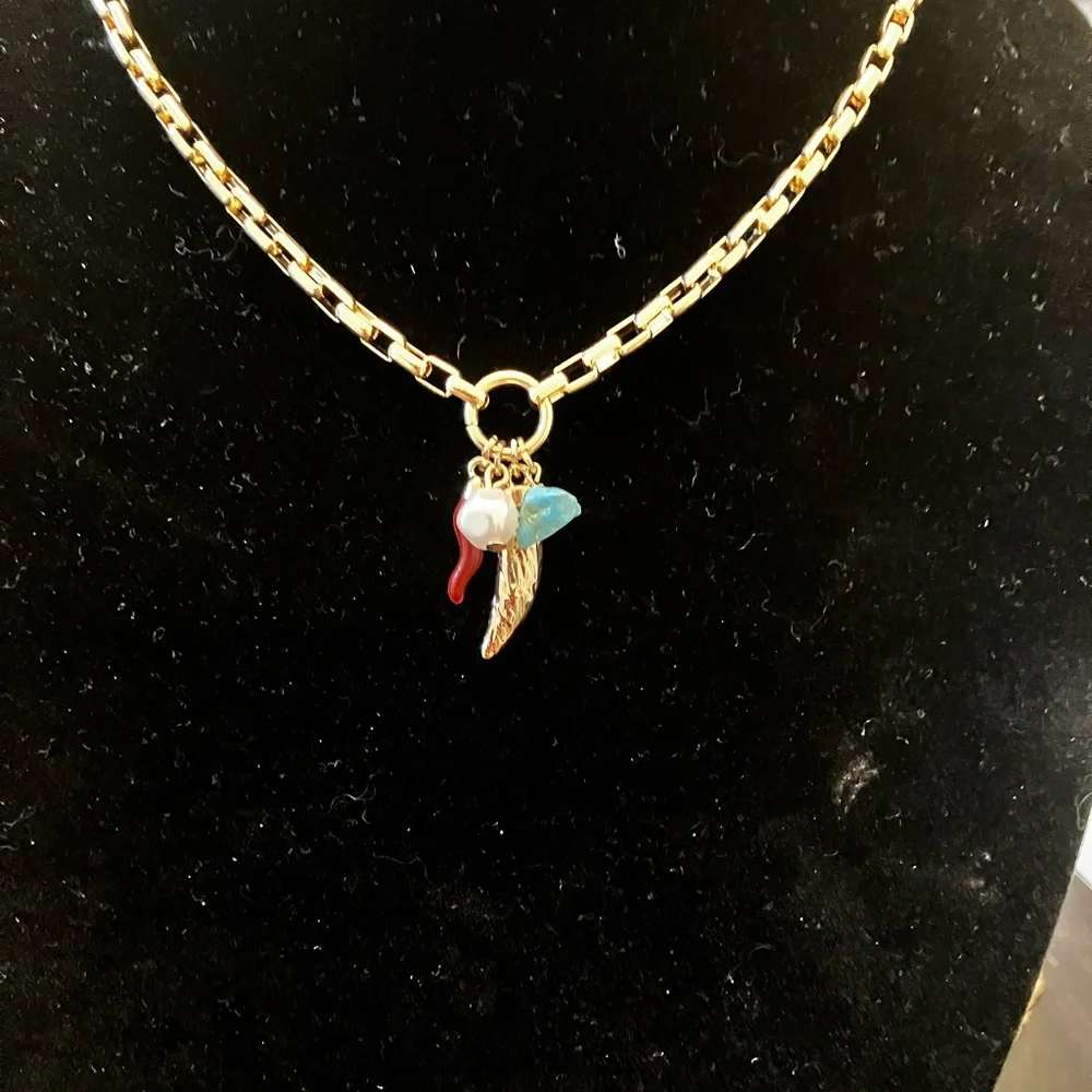 Claire's Gold Necklace with Colorful Charms